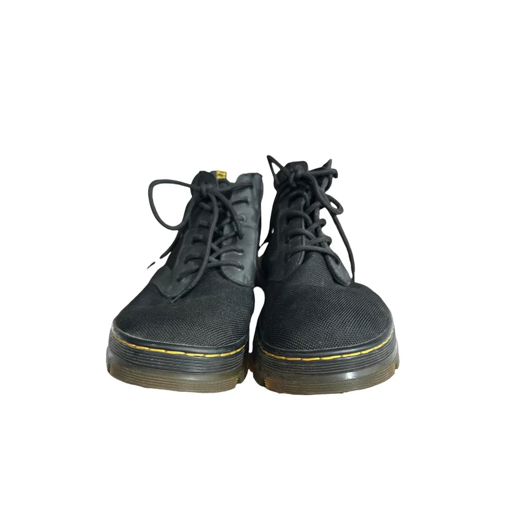 Dr Martens Bonny Tech Black Extra Tough Nylon Ajax Leather Boots Mens 11 W 12